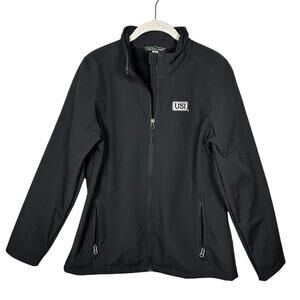 Crossland Black Zipper Front Fleece Lined Jacket Women's Large